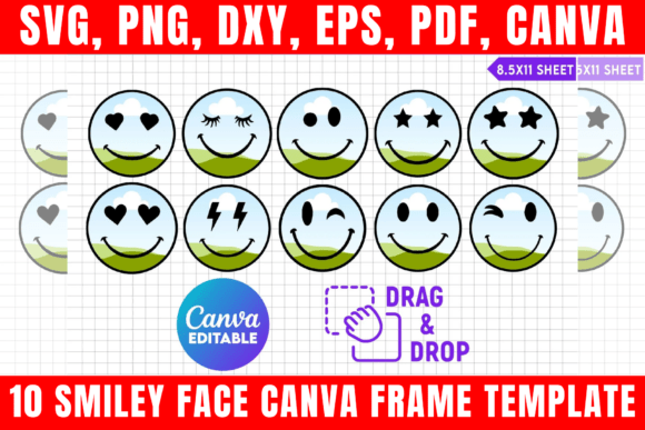 Download 10 Smiley Face Canva Frame Template - Premium Resources