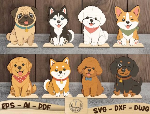 Download Dog Standee Laser Cut File SVG Bundle - Laser cut file Collection
